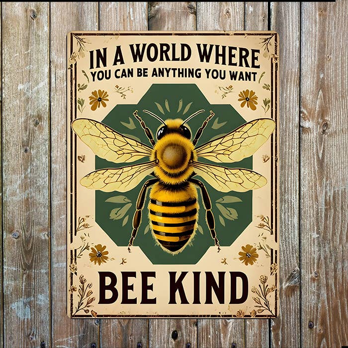 Bee Revival Kit and Bee Kind Metal Wall art Gift Set