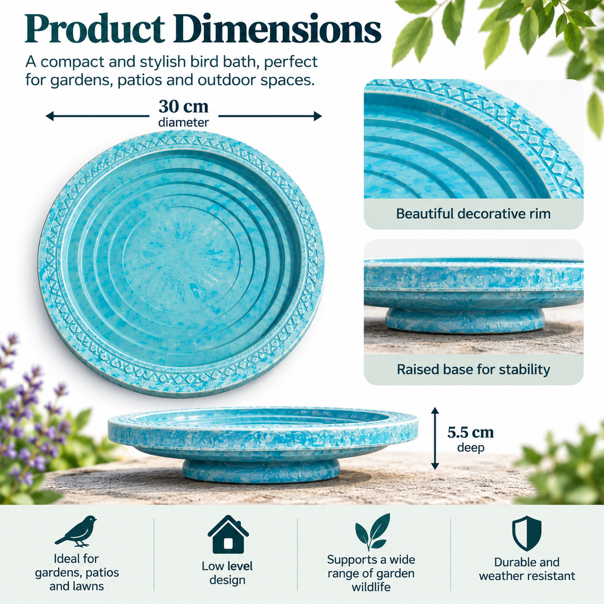 Blue Haven Oasis Small Bird Bath And Drinker - New Product