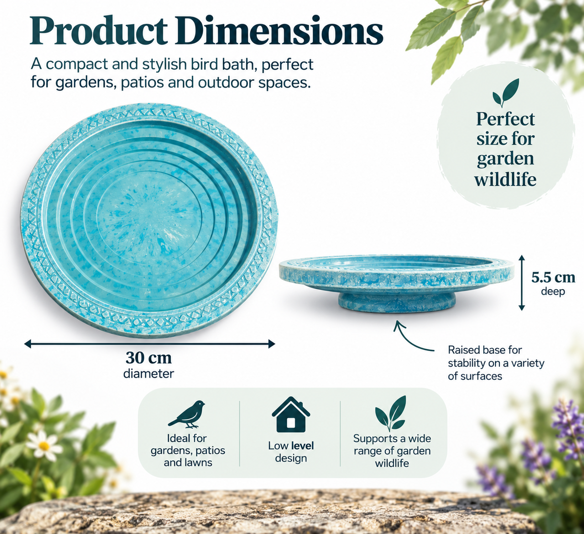 Blue Haven Oasis Small Bird Bath And Drinker - New Product