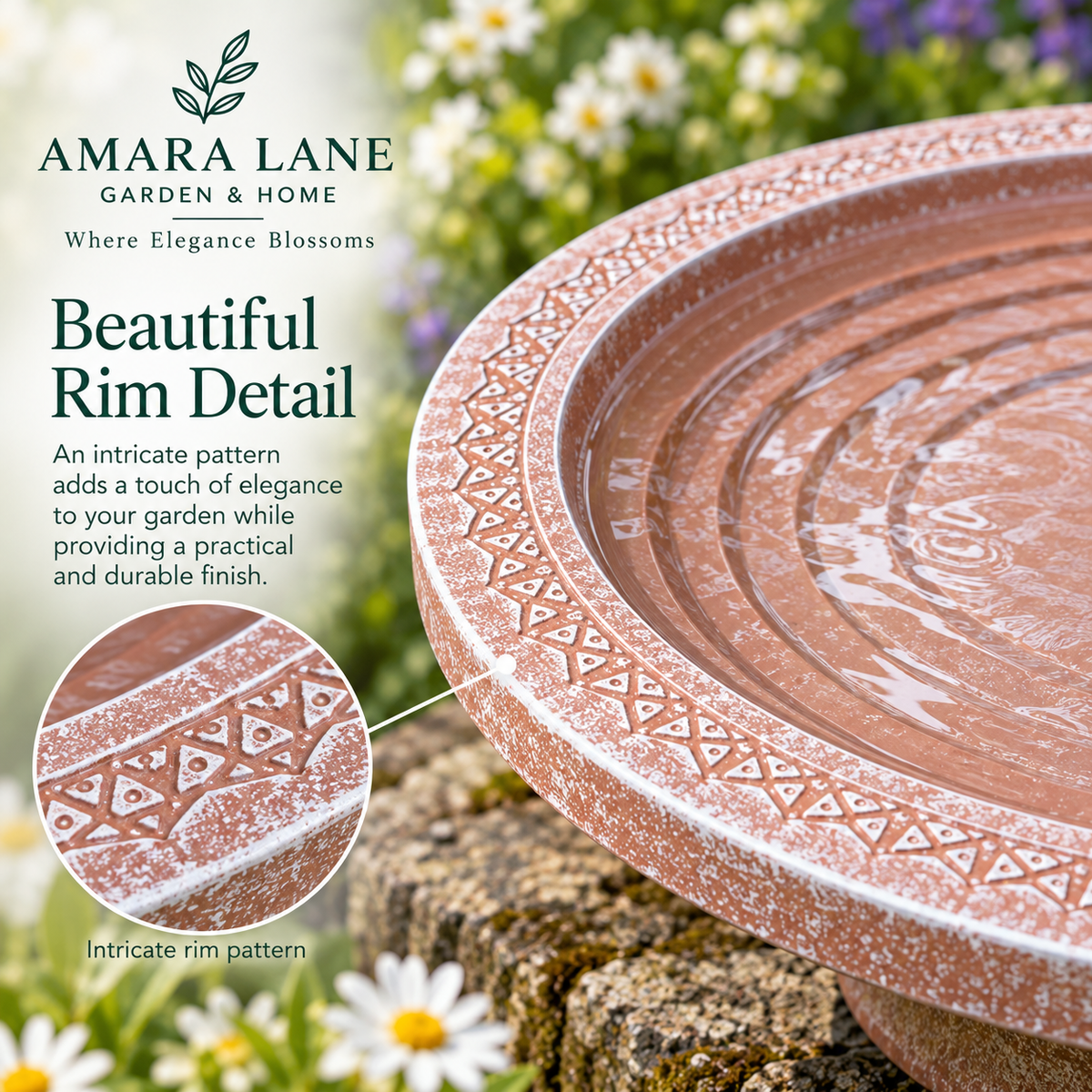 Rustic Haven Oasis Small Bird Bath And Drinker - New Product