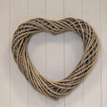 Grey / Brown Heart Shaped Thick Willow Wreath