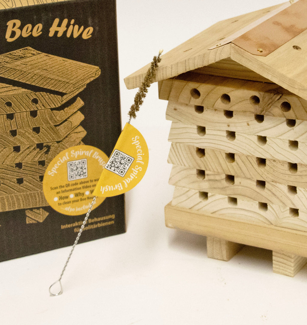 Solitary Bee Hive With Bee Tube Brush